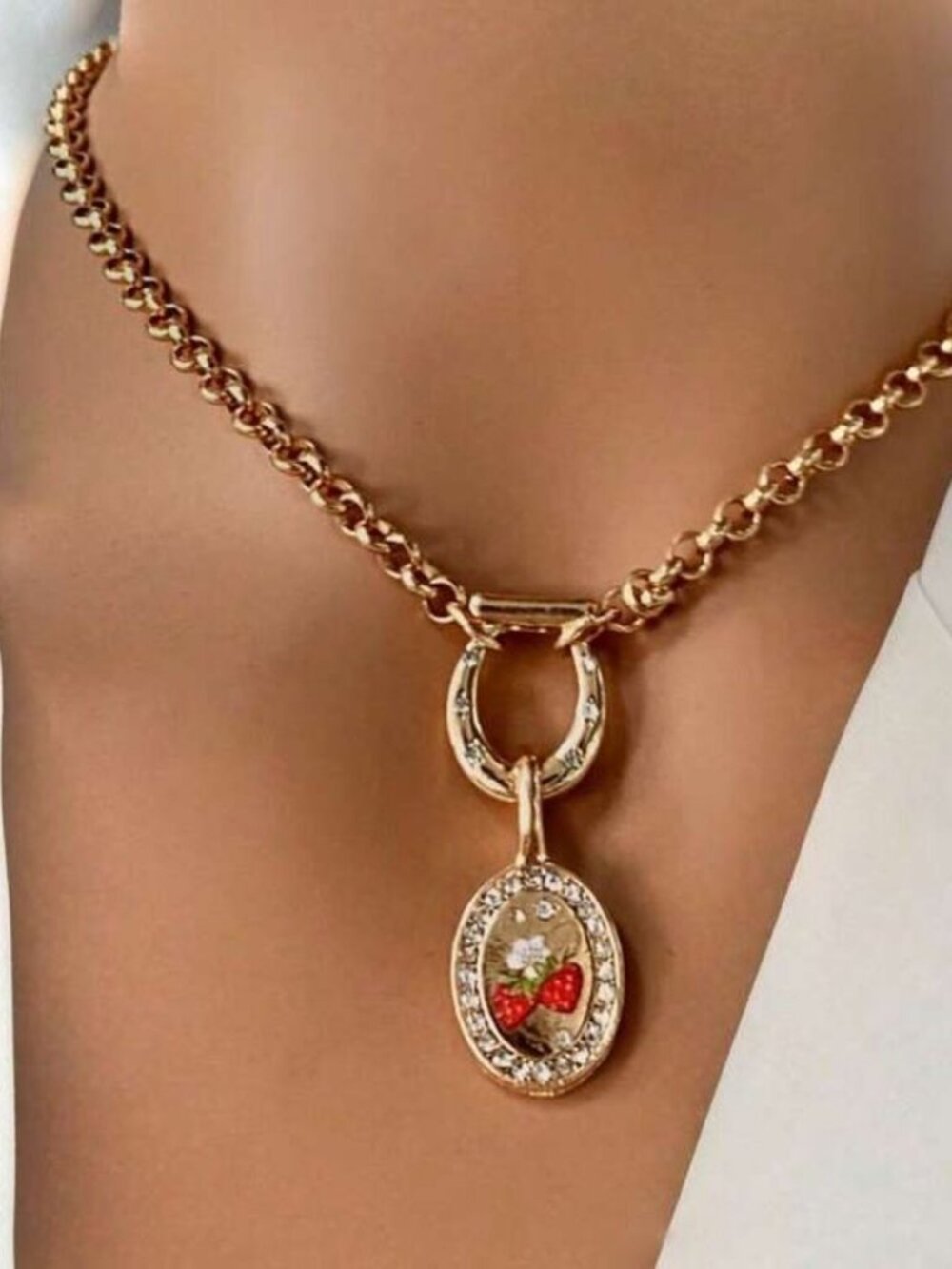 StrawberryPendant NecklaceN958